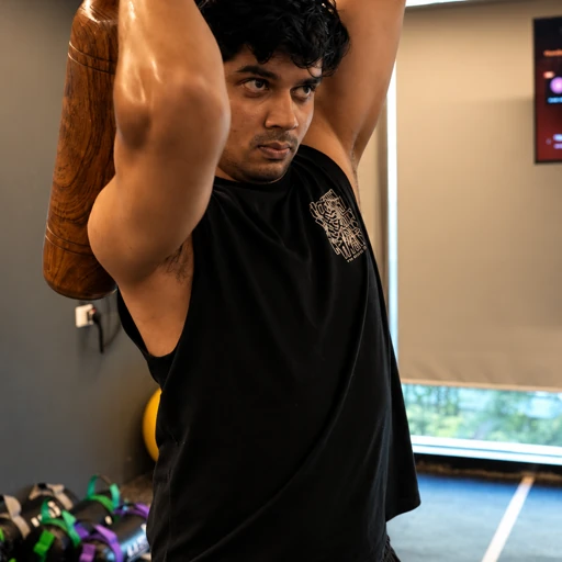 COREO member training with a club overhead