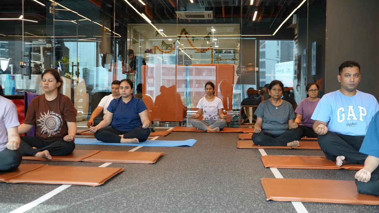 COREO members in a yoga class